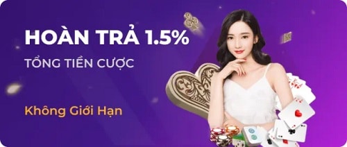 Khuyến mãi hoàn trả 1.5% tổng tiền cược ONE88